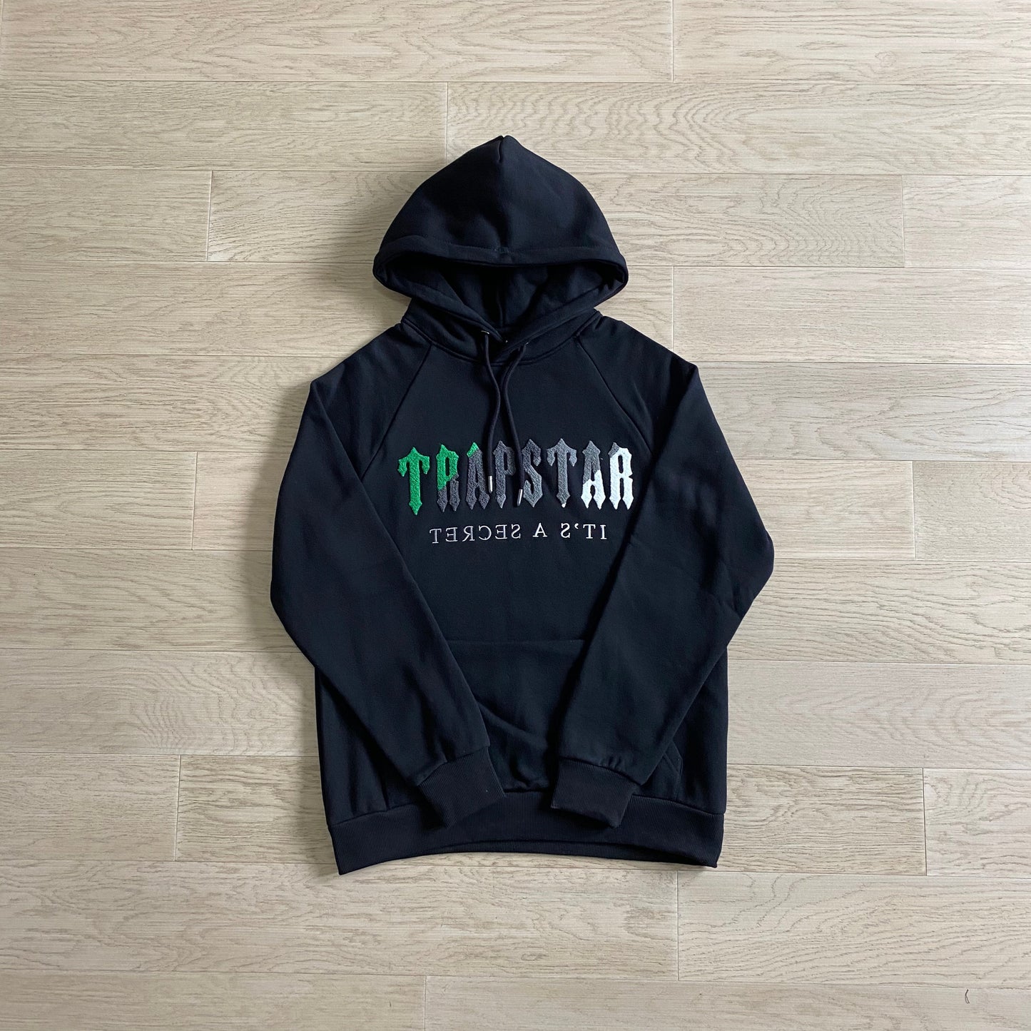 Mens Black/Green Chenille Decoded Hooded Tracksuit "TStar"