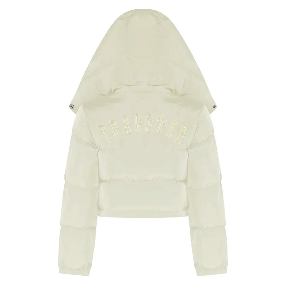 Womens Cream Puffer Jacket "TStar"