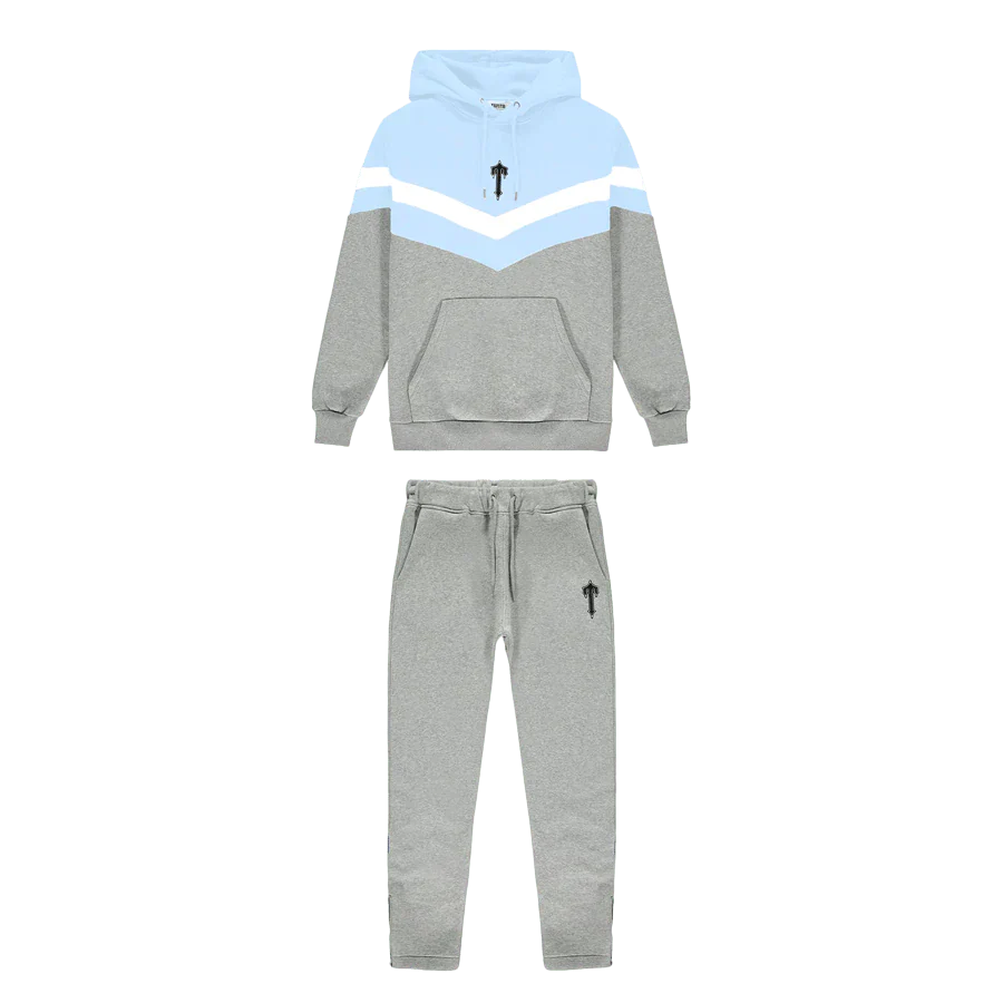 Mens Light Blue/Grey V-stripe tracksuit "TStar"