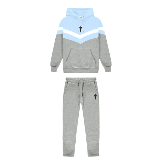 Mens Light Blue/Grey V-stripe tracksuit "TStar"