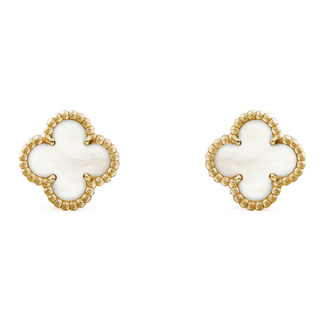 VCA White Earrings